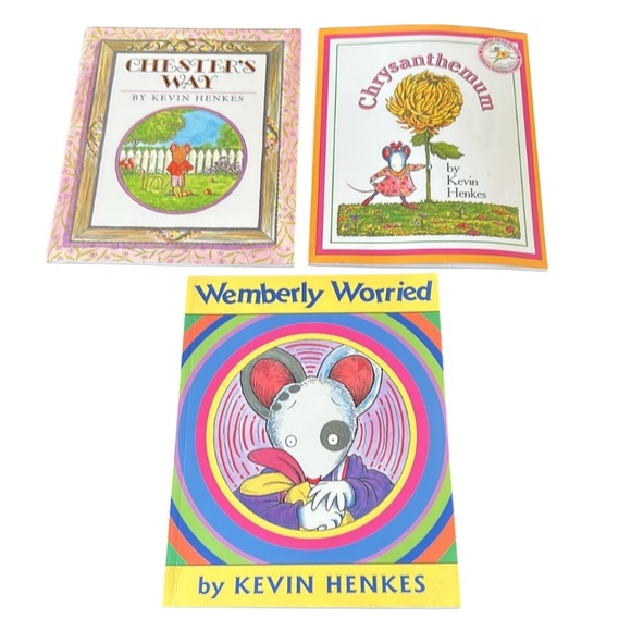 Children's Book Set of 3 by Kevin Henkes Chrysanthemum, Chester’s Way, Wemberly - Picture 1 of 7